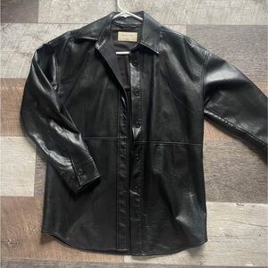 Aritzia Babaton Pelli Faux Leather Shirt Jacket